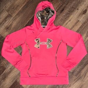 Under Armour Pink Camo Logo Hoodie